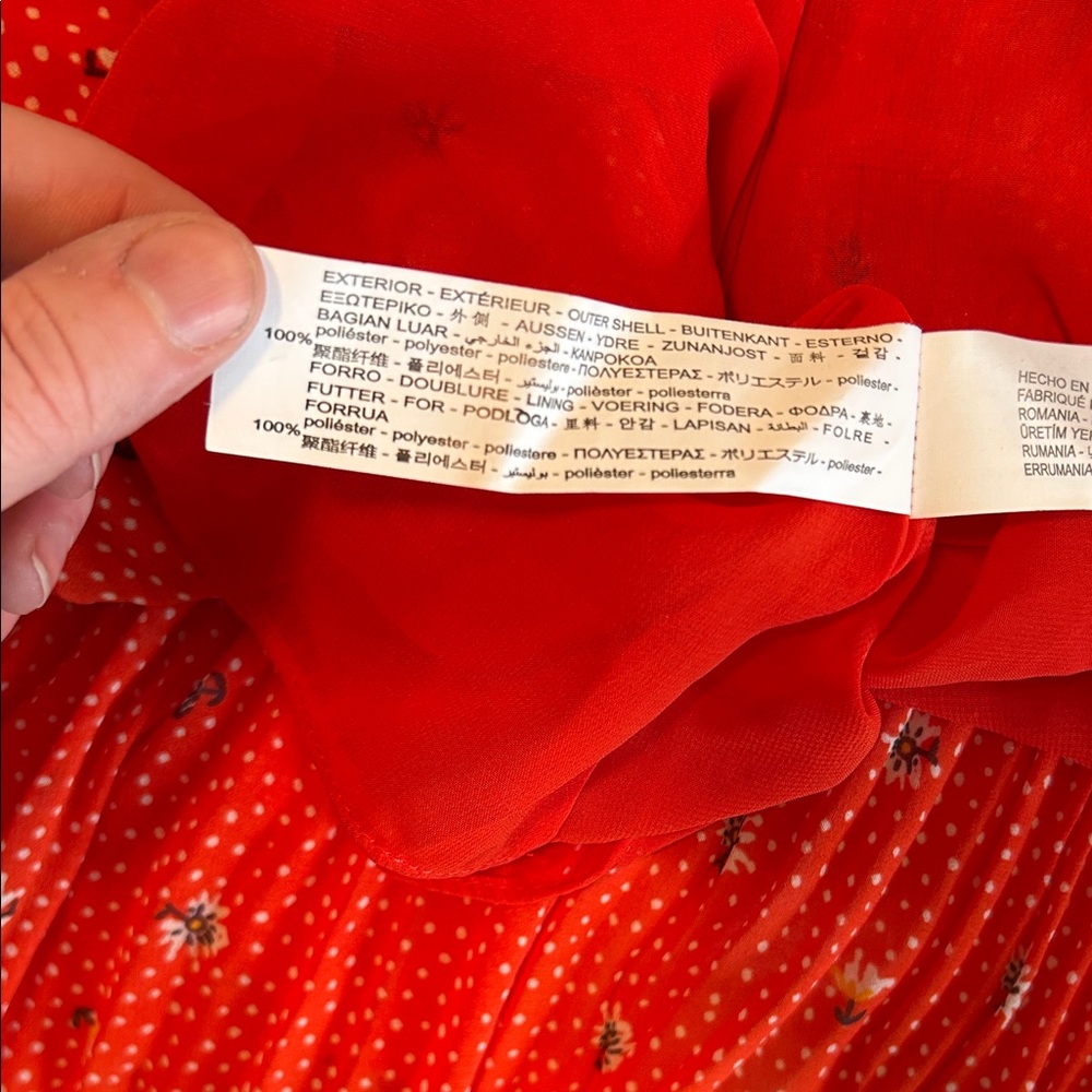 Zara Red Floral Peplum Blouse - Picture 7 of 7